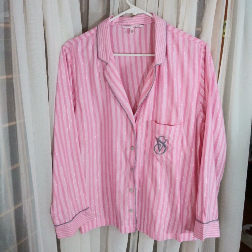 Victoria's Secret Pink and Silver PJ Top